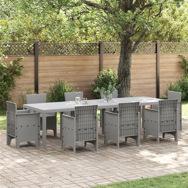 Grote foto vidaxl tuintafel 300x100x73 cm poly rattan lichtgrijs tuin en terras tuinmeubelen