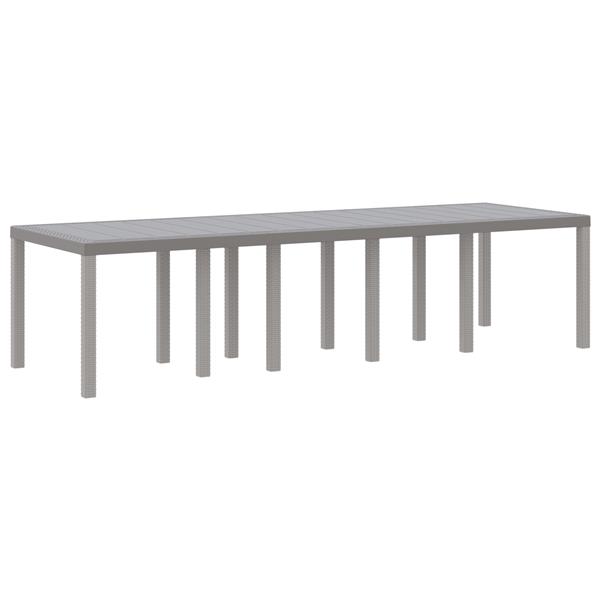 Grote foto vidaxl tuintafel 300x100x73 cm poly rattan lichtgrijs tuin en terras tuinmeubelen