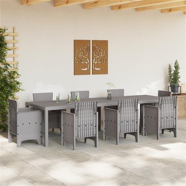 Grote foto vidaxl tuintafel 300x100x73 cm poly rattan lichtgrijs tuin en terras tuinmeubelen