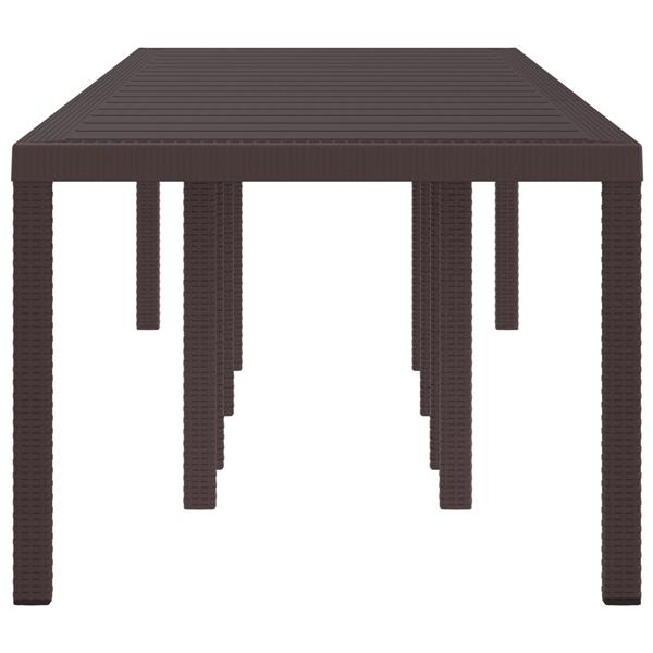 Grote foto vidaxl tuintafel 300x100x73 cm poly rattan bruin tuin en terras tuinmeubelen