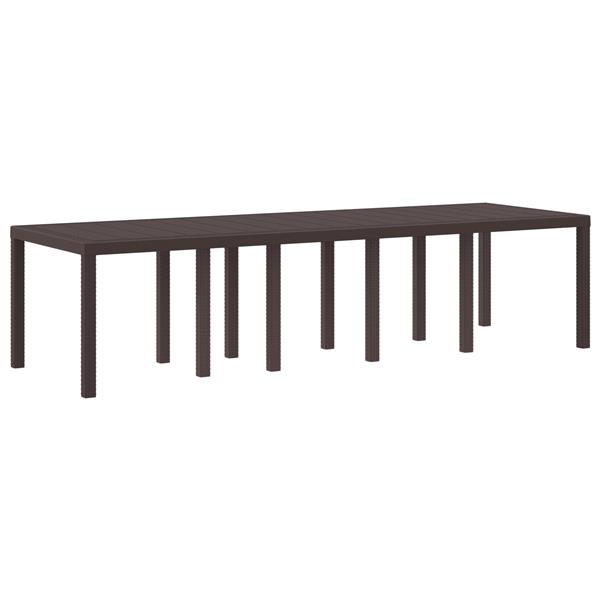 Grote foto vidaxl tuintafel 300x100x73 cm poly rattan bruin tuin en terras tuinmeubelen