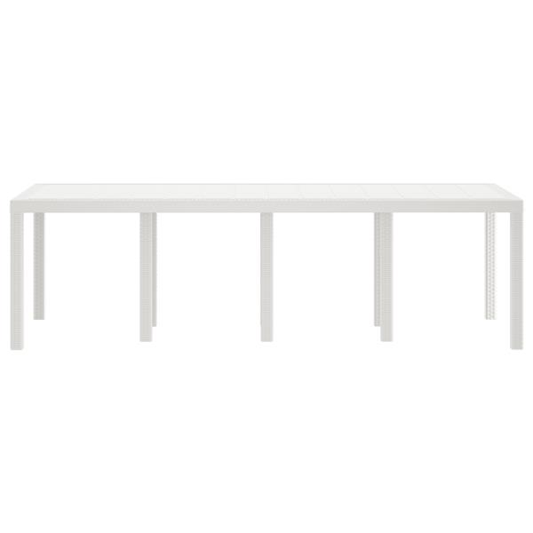 Grote foto vidaxl tuintafel 250x100x73 cm poly rattan wit tuin en terras tuinmeubelen