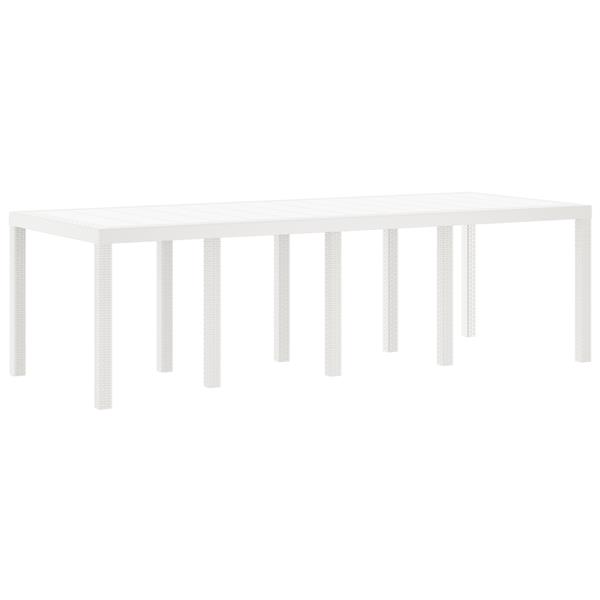 Grote foto vidaxl tuintafel 250x100x73 cm poly rattan wit tuin en terras tuinmeubelen
