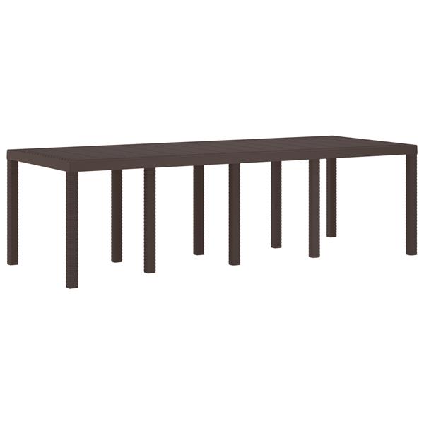 Grote foto vidaxl tuintafel 250x100x73 cm poly rattan bruin tuin en terras tuinmeubelen