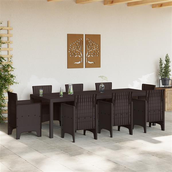 Grote foto vidaxl tuintafel 250x100x73 cm poly rattan bruin tuin en terras tuinmeubelen