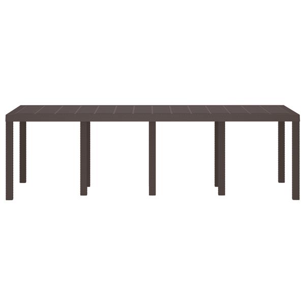 Grote foto vidaxl tuintafel 250x100x73 cm poly rattan bruin tuin en terras tuinmeubelen