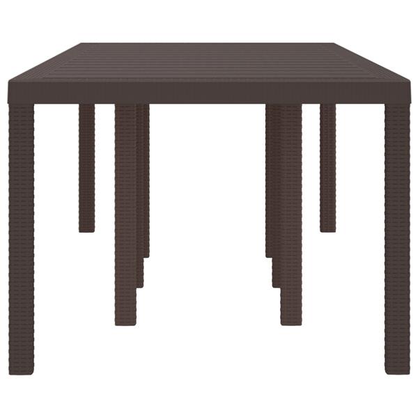 Grote foto vidaxl tuintafel 250x100x73 cm poly rattan bruin tuin en terras tuinmeubelen
