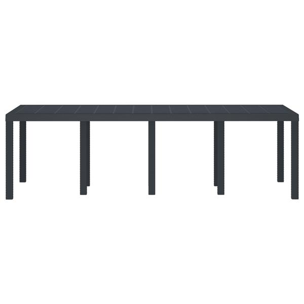 Grote foto vidaxl tuintafel 250x100x73 cm poly rattan antraciet tuin en terras tuinmeubelen