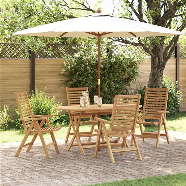 Grote foto vidaxl tuinstoelen 4 st inklapbaar massief teakhout tuin en terras tuinmeubelen