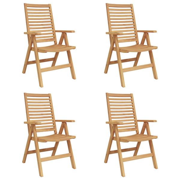 Grote foto vidaxl tuinstoelen 4 st inklapbaar massief teakhout tuin en terras tuinmeubelen