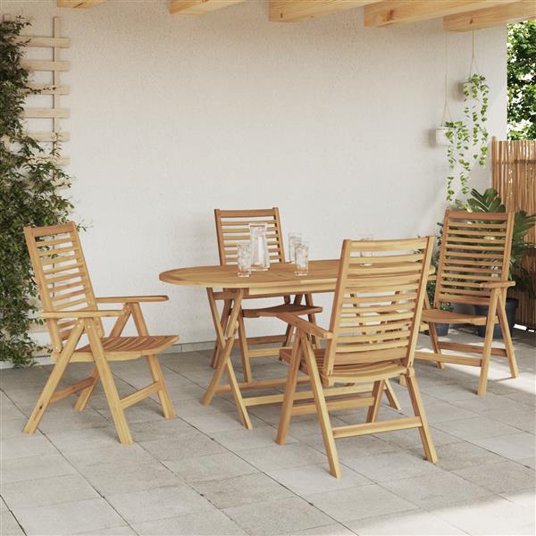 Grote foto vidaxl tuinstoelen 4 st inklapbaar massief teakhout tuin en terras tuinmeubelen