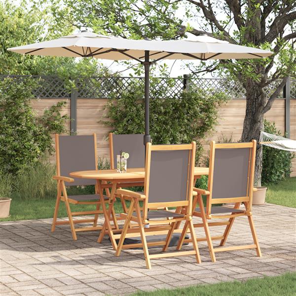 Grote foto vidaxl 5 delige tuin eetset in antraciet van massief acacia tuin en terras tuinmeubelen