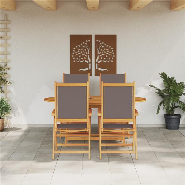 Grote foto vidaxl 5 delige tuin eetset in antraciet van massief acacia tuin en terras tuinmeubelen
