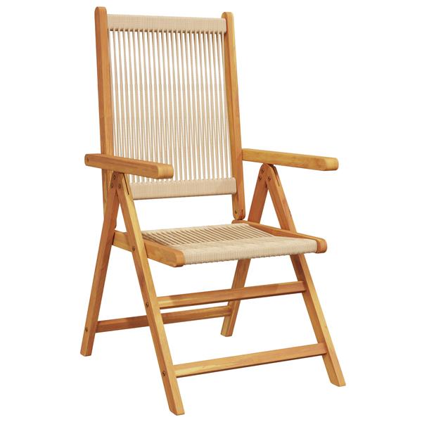 Grote foto vidaxl 5 delige tuinset beige massief acaciahout en poly rattan tuin en terras tuinmeubelen