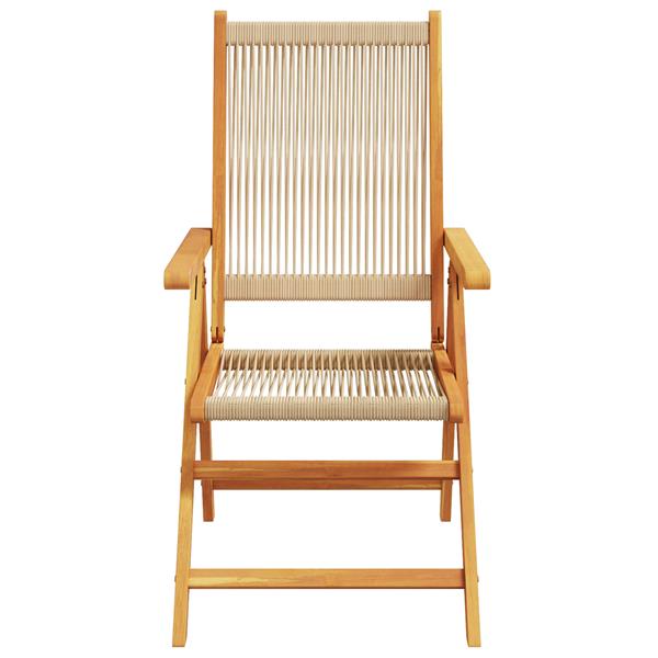 Grote foto vidaxl 5 delige tuinset beige massief acaciahout en poly rattan tuin en terras tuinmeubelen