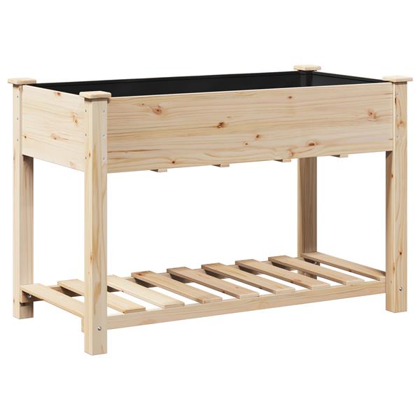 Grote foto vidaxl plantenbak met schap 115x59x76 cm massief vurenhout tuin en terras overige tuin en terras