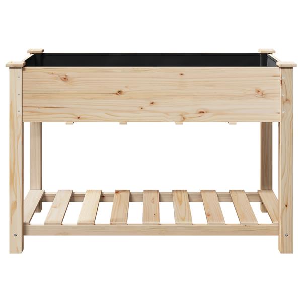 Grote foto vidaxl plantenbak met schap 115x59x76 cm massief vurenhout tuin en terras overige tuin en terras