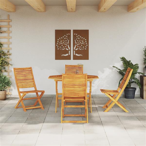 Grote foto vidaxl 5 delige tuin eetset van massief acaciahout tuin en terras tuinmeubelen