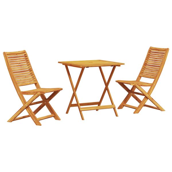 Grote foto vidaxl 3 delige opvouwbare bistro set massief acaciahout tuin en terras tuinmeubelen