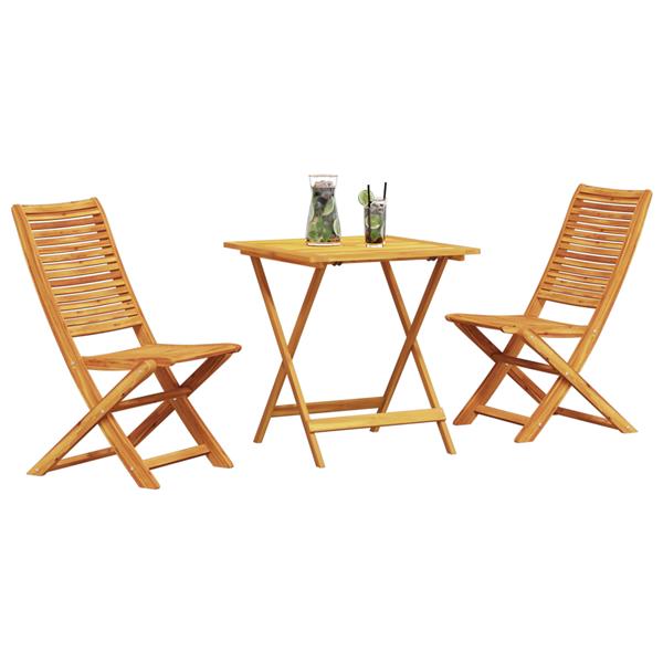 Grote foto vidaxl 3 delige opvouwbare bistro set massief acaciahout tuin en terras tuinmeubelen