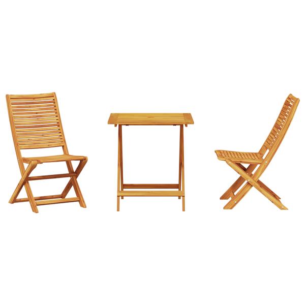 Grote foto vidaxl 3 delige opvouwbare bistro set massief acaciahout tuin en terras tuinmeubelen