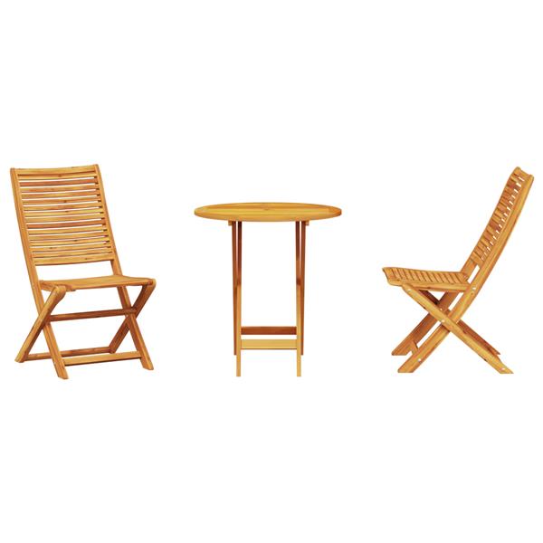Grote foto vidaxl 3 delige opvouwbare bistro set van massief acaciahout tuin en terras tuinmeubelen