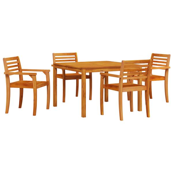 Grote foto vidaxl 5 delige tuinset met eettafel van massief acaciahout tuin en terras tuinmeubelen