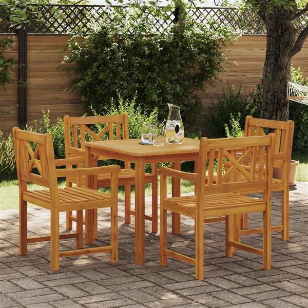 Grote foto vidaxl 5 delige tuinset massief acaciahout tuin en terras tuinmeubelen