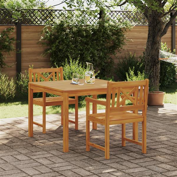 Grote foto vidaxl 3 delige tuinset massief acaciahout tuin en terras tuinmeubelen