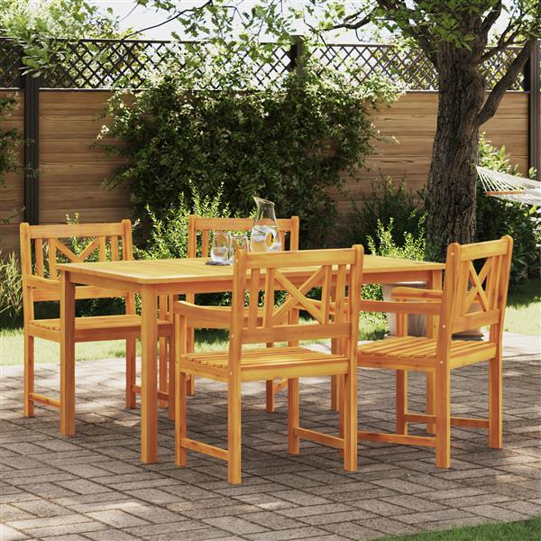 Grote foto vidaxl 5 delige tuin eetset van massief acaciahout tuin en terras tuinmeubelen