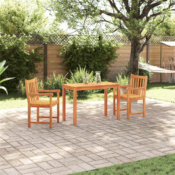 Grote foto vidaxl 3 delige tuinset massief acaciahout tuin en terras tuinmeubelen
