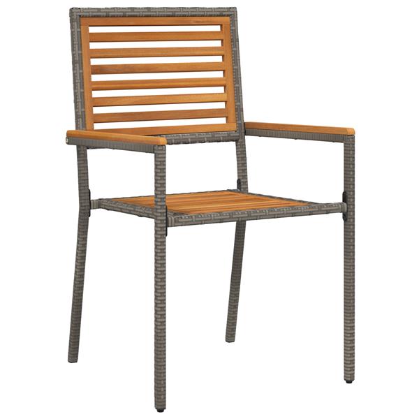 Grote foto vidaxl 5 delige tuinset grijs poly rattan acacia tuin en terras tuinmeubelen