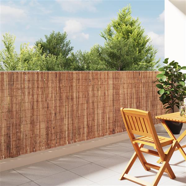 Grote foto vidaxl tuinscherm 400x125 cm schors tuin en terras hekken en schuttingen