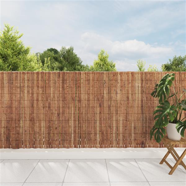 Grote foto vidaxl tuinscherm 400x125 cm schors tuin en terras hekken en schuttingen