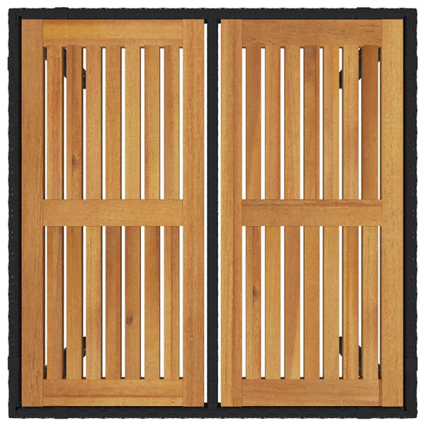 Grote foto vidaxl 5 delige tuin eettafel set zwart poly rattan acacia tuin en terras tuinmeubelen