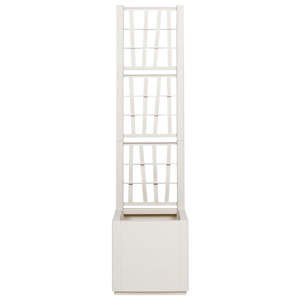 Grote foto vidaxl plantenbak met latwerk 36x36x140 cm polypropeen wit tuin en terras overige tuin en terras