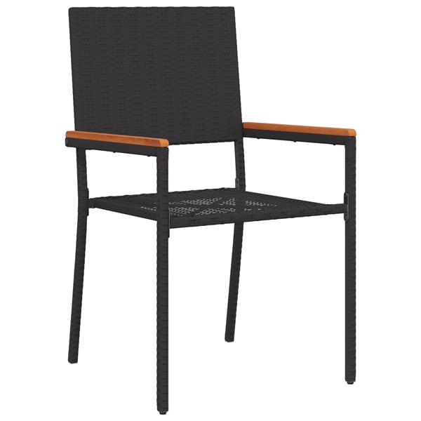 Grote foto vidaxl 7 delige tuinset zwart poly rattan tuin en terras tuinmeubelen