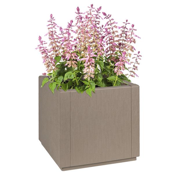 Grote foto vidaxl plantenbak 36x36x35 cm polypropeen lichtbruin tuin en terras overige tuin en terras