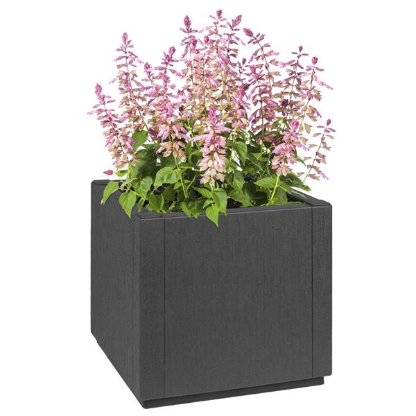 Grote foto vidaxl tuinplanter donkergrijs 36x36x35 cm pp tuin en terras overige tuin en terras