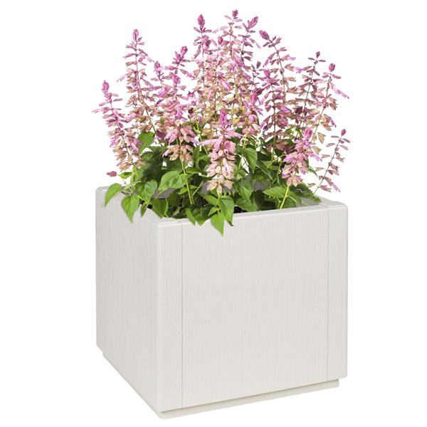 Grote foto vidaxl plantenbak 36x36x35 cm polypropeen wit tuin en terras overige tuin en terras