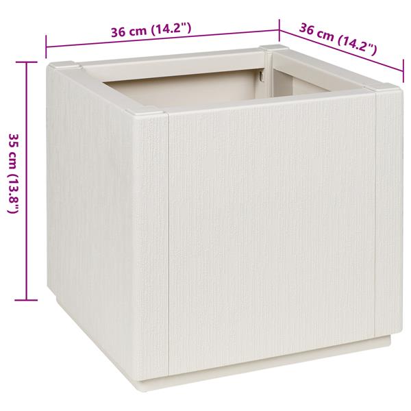 Grote foto vidaxl plantenbak 36x36x35 cm polypropeen wit tuin en terras overige tuin en terras