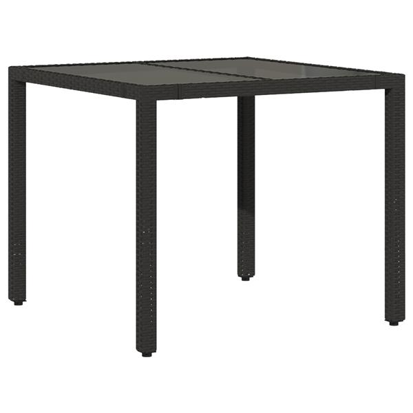 Grote foto vidaxl 3 delige tuinset poly rattan zwart tuin en terras tuinmeubelen
