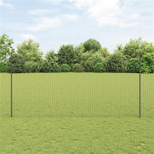 Grote foto vidaxl hekpalen 10 stuks u vorm grijs 160 cm staal tuin en terras overige tuin en terras