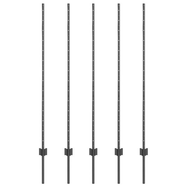 Grote foto vidaxl hekposten 10 stuks u vormig grijs 140 cm staal tuin en terras overige tuin en terras