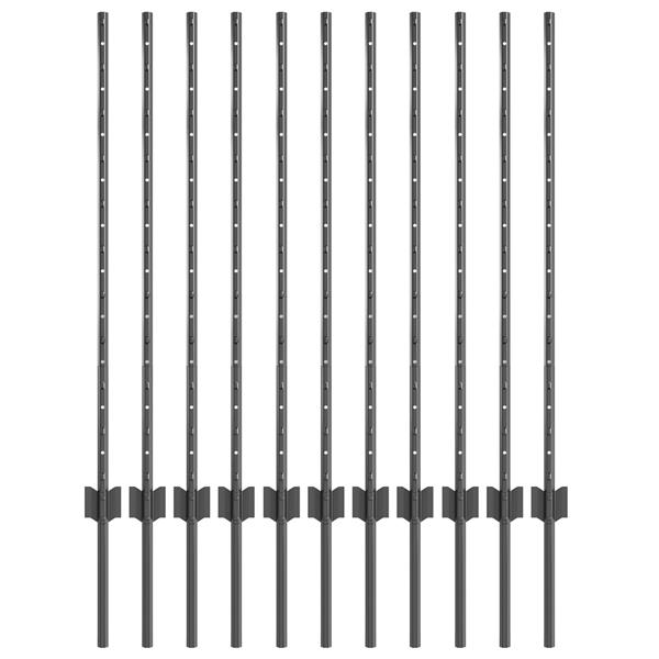Grote foto vidaxl hekpalen 22 stuks u profiel grijs 100 cm staal tuin en terras overige tuin en terras