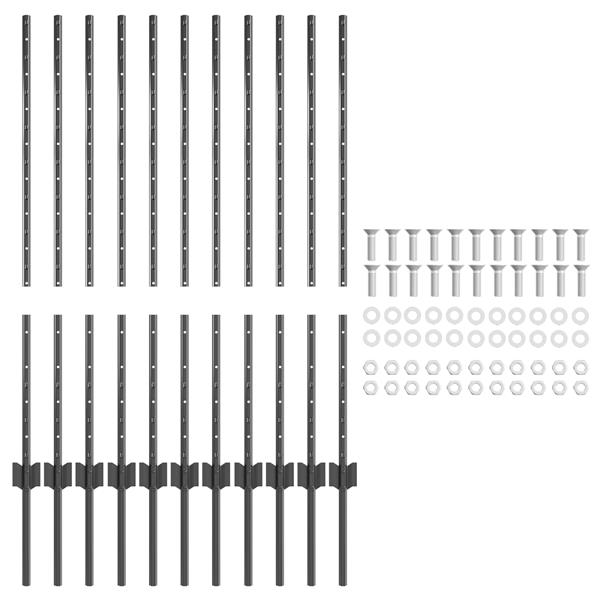 Grote foto vidaxl hekpalen 22 stuks u profiel grijs 100 cm staal tuin en terras overige tuin en terras