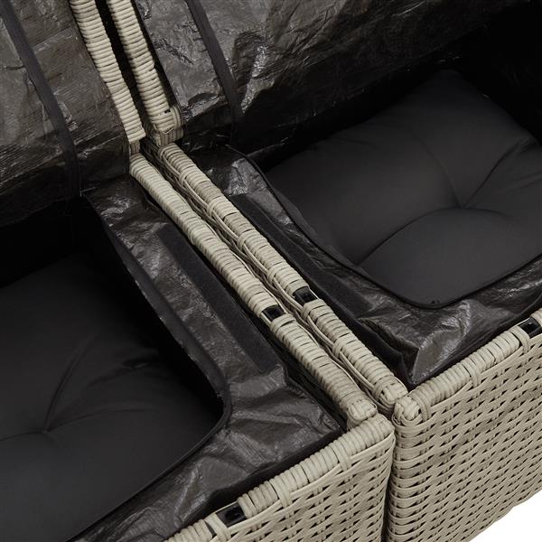 Grote foto vidaxl 6 delige tuinbankenset met kussens poly rattan lichtgrijs tuin en terras tuinmeubelen