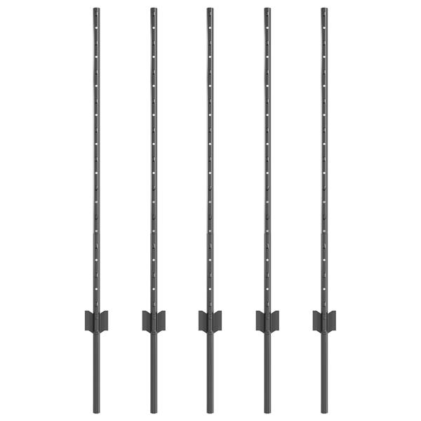 Grote foto vidaxl hekpalen 10 stuks u channel grijs 100 cm staal tuin en terras overige tuin en terras