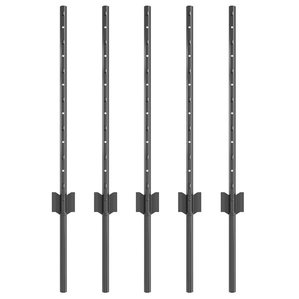 Grote foto vidaxl hekpalen 5 stuks u vormig grijs 60 cm staal tuin en terras overige tuin en terras