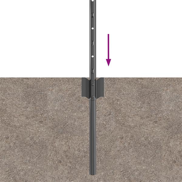 Grote foto vidaxl hekpalen 5 stuks u vormig grijs 60 cm staal tuin en terras overige tuin en terras
